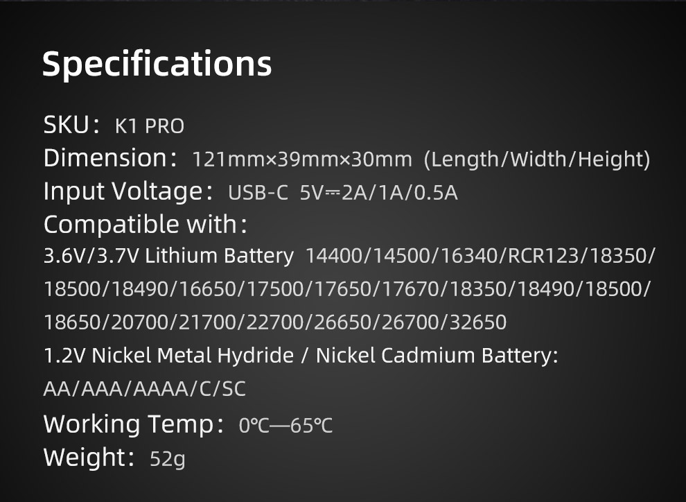 ΦΟΡΤΙΣΤΗΣ ΜΠΑΤΑΡΙΩΝ KLARUS K1 PRO